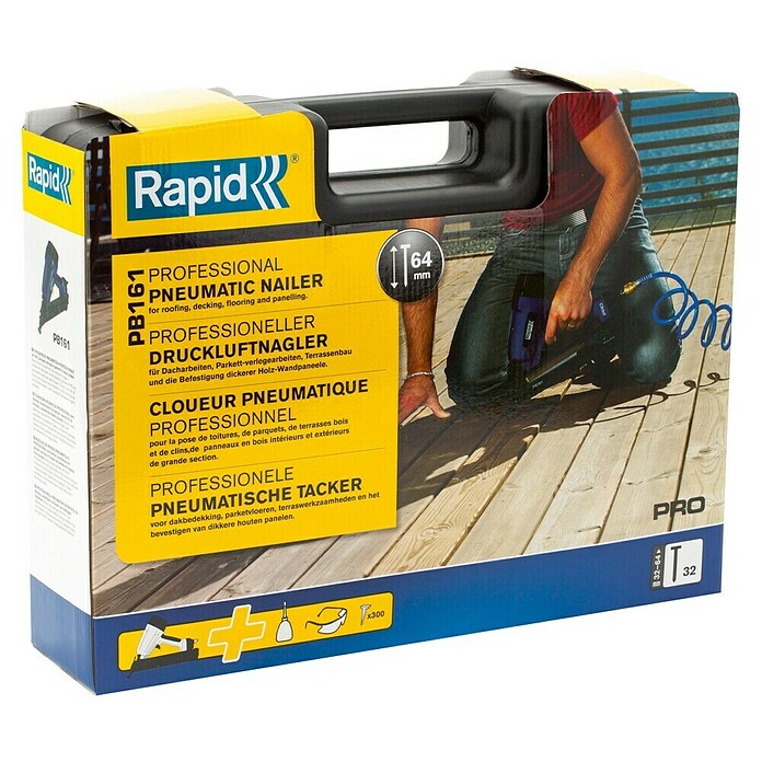 Rapid Pneumatische tacker AirTac PB 161 (Lengte nagel: 32 - 64 mm, Geschikt voor: Nageltype 32, Pneumatisch)