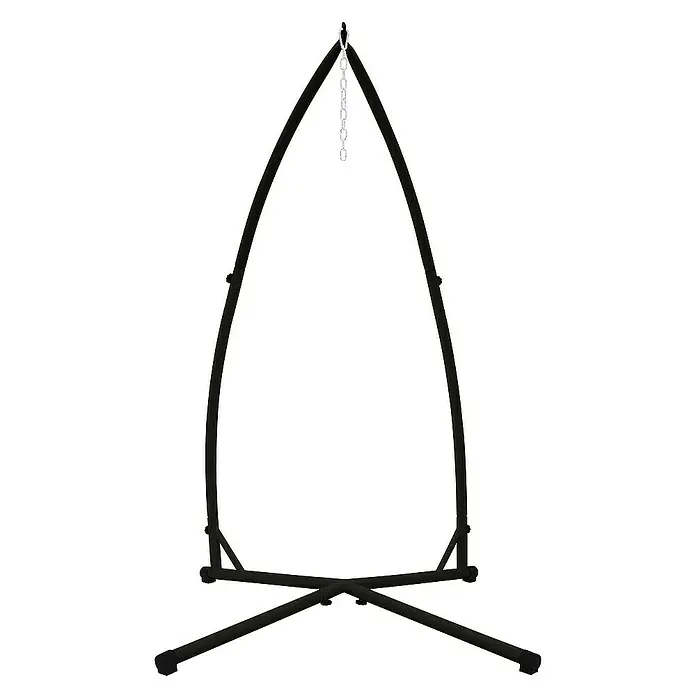 ECD Germany Hängesesselgestell Schwarz Gestell für Hängestuhl Hängeschaukel Hängesitz, Innen & Außen - L x B x H: 110 x 110 x 208 cm, Metall - Schwarzer Hängemattengestell mit Kettenaufhängung. Das Gestell bietet Stabilität und Komfort für entspannte Momente im Freien.