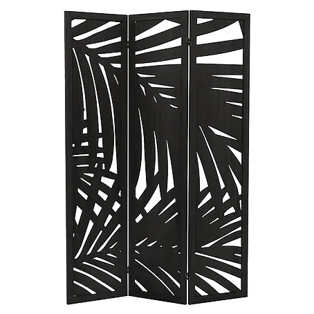 ML-Design  Sichtschutzelement Raumtrenner 3-teilig Sapporo Schwarz freistehend Trennwand