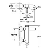 Grohe Essence Badewannenarmatur (Chrom, Glänzend)