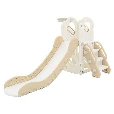ECD Germany  Rutsche Spielgerüst für Kinder ab 3 Jahren, Weiß-Beige, Indoor&Outdoor Rutsche