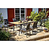 Sunfun Gartenmöbel-Set Carina/Maja (7 -tlg., Aluminium, Akazie, Stahl, Textilen, Grau/Hellbraun) | BAUHAUS