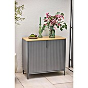 Sunfun Solo Garten-Aufbewahrungschrank (L x B x H: 90 x 46 x 86 cm, Stahl, Polywood, Night-Grey) | BAUHAUS