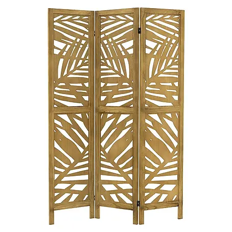 ML-Design  Sichtschutzelement Raumtrenner 3-teilig Kyoto Natur Holz freistehend Trennwand