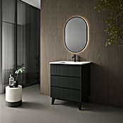 Mueble de lavabo Claire (L x An x Al: 45 x 60 x 81 cm, Negro, 1 seno, empotrado, salida central, Número de cajones: 3 ud.) | BAUHAUS