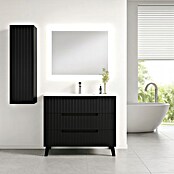 Mueble de lavabo Claire (L x An x Al: 45 x 80 x 81 cm, Negro, 1 seno, empotrado, salida central, Número de cajones: 3 ud.) | BAUHAUS