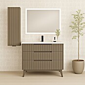 Mueble de lavabo Claire (L x An x Al: 45 x 100 x 81 cm, Moka, 1 seno, empotrado, salida central, Número de cajones: 3 ud.) | BAUHAUS