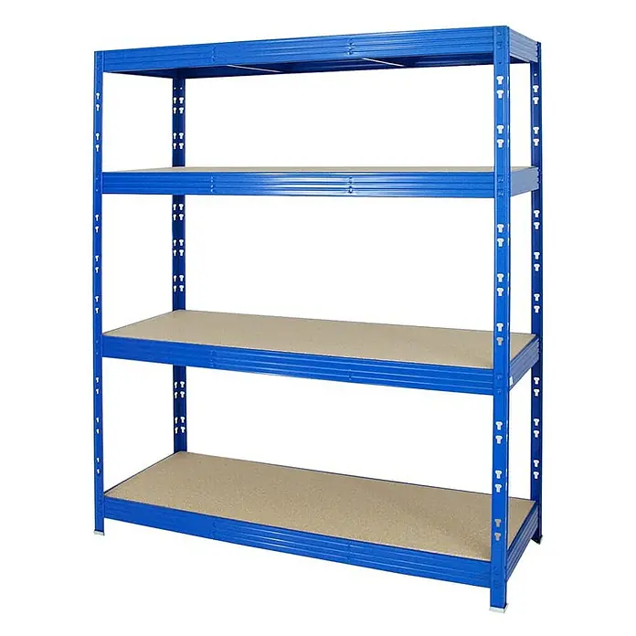 Proregal Schwerlastregal Profi RHINO - H x B x T: 180 x 160 x 60 cm, Traglast pro Boden: 500 kg, Anzahl Böden: 4 Stk., Stecken, Blau - Regal mit vier Regalböden, ideal für Lagerung und Organisation. Das robuste Design sorgt für Stabilität und Langlebigkeit.