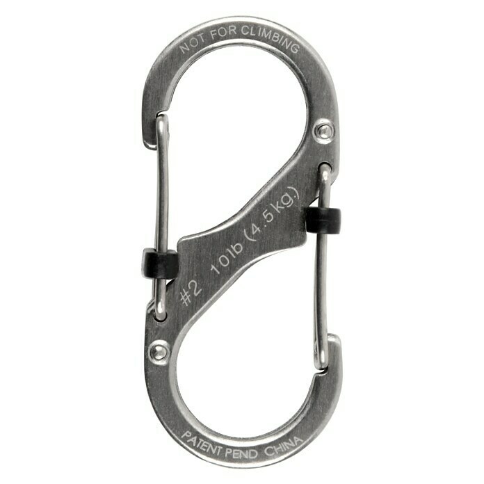 Nite Ize Doppelkarabiner Slide Lock50 x 22 mm, Edelstahl, Silber, Zugfestigkeit: 4,5 kg Back View