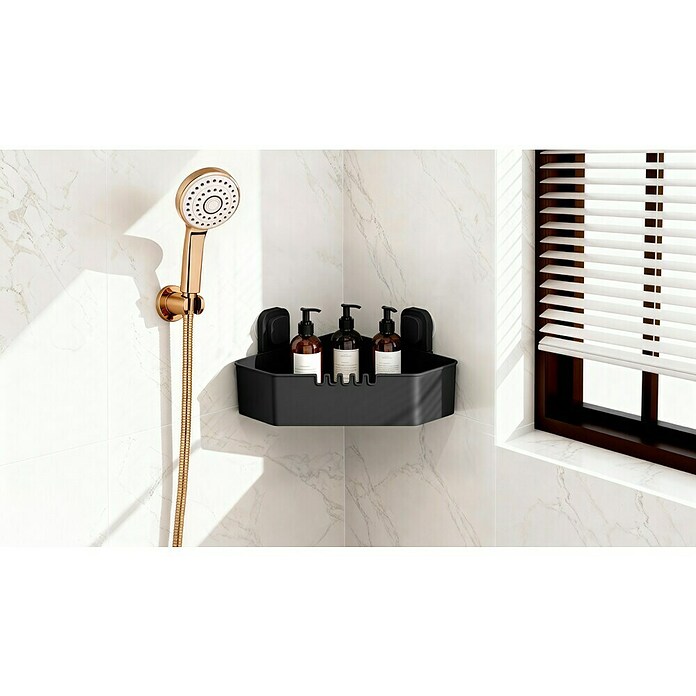 Venus Cesta de baño angular Orsa (14,7 x 27,6 x 27,6 cm, Negro) | BAUHAUS