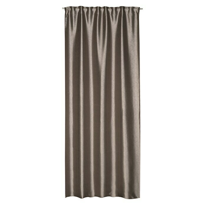 Elbersdrucke Verdunkelungsvorhang Deep Shade140 x 255 cm, 100 % Polyester, Taupe Front View