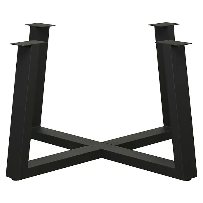 Sunfun Tischbein-Set Low-Dining - für Tischplatte ⌀ 150 cm, Höhe: 65 cm, Aluminium, Anthrazit - Schwarze Tischbeine aus Metall mit einer X-förmigen Basis und einer flachen Oberseite für eine einfache Montage. Perfekt für einen modernen Look.