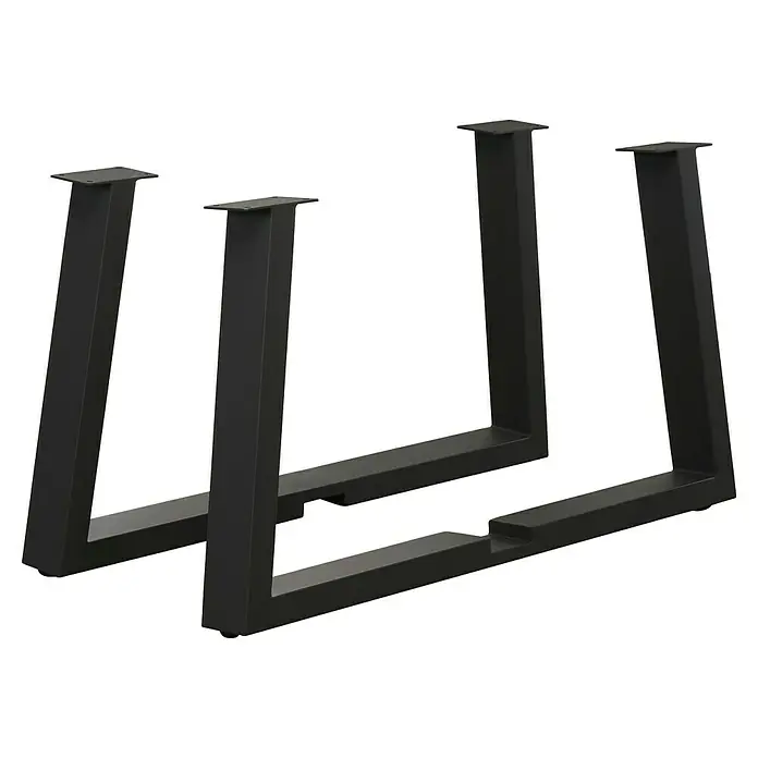 Sunfun Tischbein-Set Low-Dining - für Tischplatte ⌀ 150 cm, Höhe: 65 cm, Aluminium, Anthrazit - Zwei robuste, schwarze Tischbeine aus Metall, die eine moderne und industrielle Ästhetik verkörpern und für Stabilität und Stil sorgen.