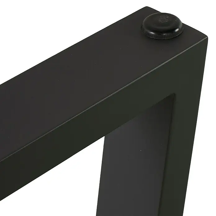 Sunfun Tischbein-Set Low-Dining - für Tischplatte ⌀ 150 cm, Höhe: 65 cm, Aluminium, Anthrazit - Detailansicht eines schwarzen Tischbeins mit einem Nivellierfuß, das Stabilität und elegantes Design vereint.