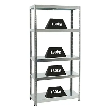Schwerlastregal Steel Eagle  | HxBxT 180x90x40 cm |  Fachlast 130kg | Verzinkt