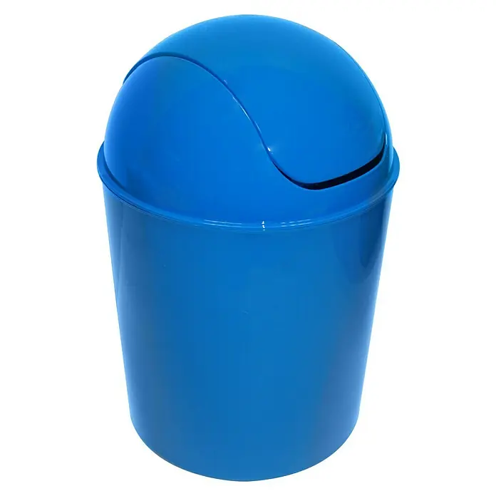 Schwingdeckeleimer Ice Cream - 5 l, Kunststoff, Blau - Blauer Schwingdeckeleimer. Der Eimer ist aus Kunststoff und hat einen schwingenden Deckel. Ideal für Bad, Küche oder Büro.