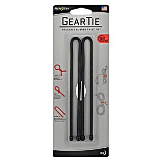 Nite Ize Bridas para cables Gear Tie (Negro, L x An: 221 x 8 mm, 2 ud.)