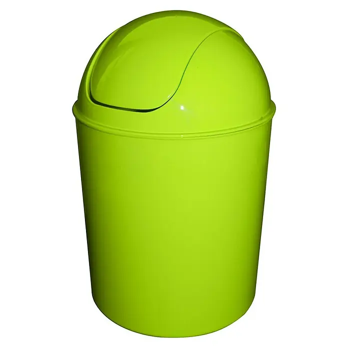 Schwingdeckeleimer Ice Cream - 5 l, Kunststoff, Grün - Helle, limettengrüne Mülltonne mit Schwingdeckel für Badezimmer, Küche oder Büro. Praktische Abfallentsorgung mit Stil.