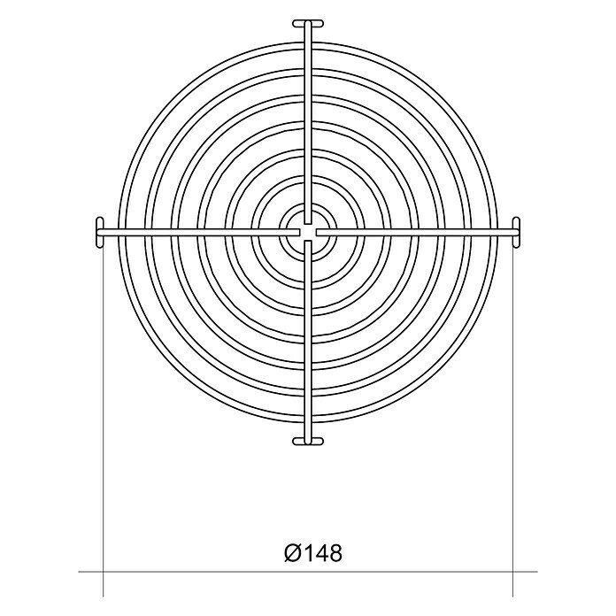 SCHUTZGITTER F. ROHRRADIALVENTIL. 150, METALL