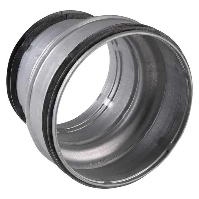 Air-Circle Wickelfalzrohr-Reduzierung - Durchmesser: 150 mm - 100 mm, Stahl - Ein metallischer Rohrverbinder mit Gummidichtung, ideal für Lüftungs- und Sanitäranwendungen. Robuste Konstruktion für zuverlässige Verbindungen.