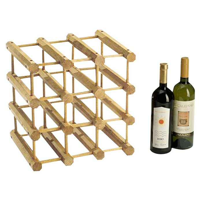 Weinregal (28 x 34 x 34 cm, Naturbelassen)