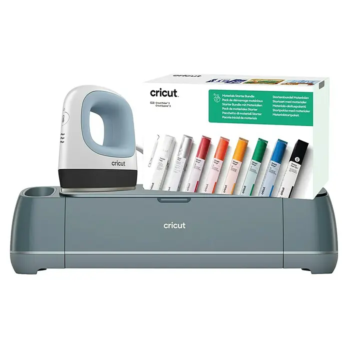 Cricut Maker Plotter de corte Circuit - Verde/ Gris, Bluetooth, Ancho de corte: 29,7 cm, Longitud de corte: 3,6 m - Plotter de corte Cricut Maker 3 con EasyPress Mini y un paquete de inicio de materiales. Perfecto para proyectos creativos con vinilo y más.