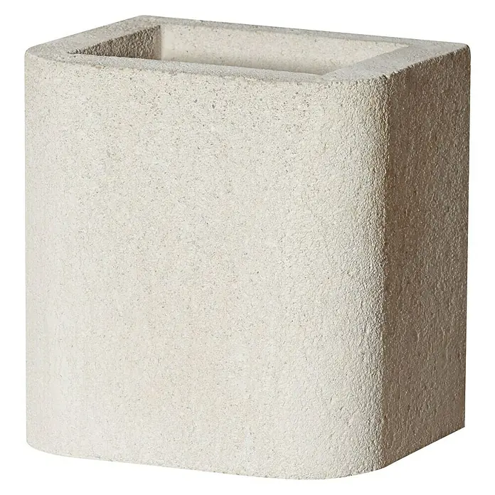Buschbeck Kaminaufsatz Standard - 32 x 26 x 34 cm, Weiß - Ein quadratischer, elfenbeinfarbener Pflanzkasten aus Terrazzo, ideal für den Innen- und Außenbereich, um Pflanzen stilvoll zu präsentieren.