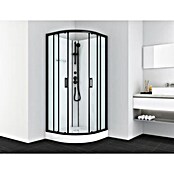 Sanotechnik Quickline Kompletni tuš Dallas  (90 x 90 x 210 cm, Bela/Črna, Upognjene oblike) | Kompletne tuš kabine | Tuš kabine | Tuširanje | Kopalnica in sanitarije | Izdelki | BAUHAUS