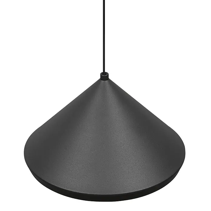 Trio Leuchten Laguna LED-Pendelleuchte - 5 W, B x H: 18 x 200 cm, Schwarz matt, Warmweiß, Anzahl Leuchtmittel: 1 Stk. - Schwarze Hängeleuchte mit konischem Lampenschirm. Elegantes Design für moderne Innenräume und stilvolle Beleuchtung.