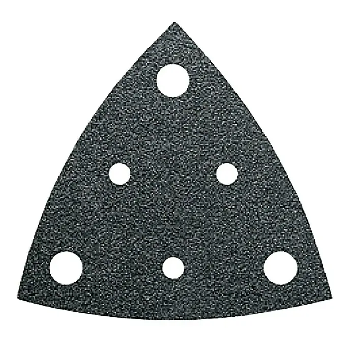 Fein Schleifblätter - Körnung: 120, 5 Stk., Gelocht - Dreieckiges Schleifpapier mit Löchern. Ideal für Detailarbeiten und zum Glätten von Oberflächen mit einem Deltaschleifer.