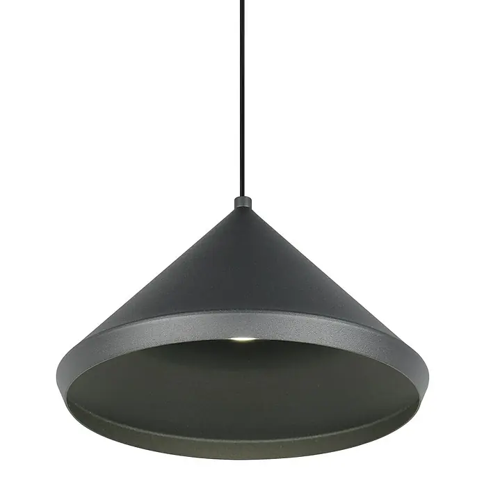 Trio Leuchten Laguna LED-Pendelleuchte - 5 W, B x H: 18 x 200 cm, Schwarz matt, Warmweiß, Anzahl Leuchtmittel: 1 Stk. - Moderne Kegel-Hängeleuchte in Anthrazit, ideal für stilvolle Innenräume. Das minimalistische Design sorgt für elegantes Ambiente.