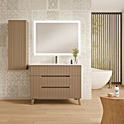 Mueble de lavabo Claire (L x An x Al: 45 x 120 x 50 cm, Moka, 1 seno, empotrado, salida central, Número de cajones: 3 ud.) | BAUHAUS