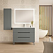 Mueble de lavabo Claire (L x An x Al: 45 x 120 x 50 cm, Gris, 1 seno, empotrado, salida central, Número de cajones: 3 ud.) | BAUHAUS