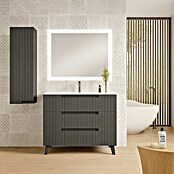 Mueble de lavabo Claire (L x An x Al: 45 x 120 x 50 cm, Antracita, 1 seno, empotrado, salida central, Número de cajones: 3 ud.) | BAUHAUS
