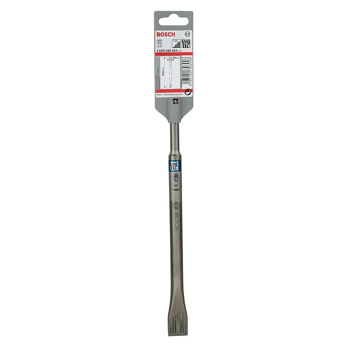 Bosch Flachmeißel Long Life - 1 Stk., Durchmesser Bohrer: 20 mm, 250 mm - Bosch SDS-Plus Breitmeißel mit einer Arbeitsbreite von 20 mm, ideal für Mauerwerk und Steinbearbeitung. Langlebig und effizient.
