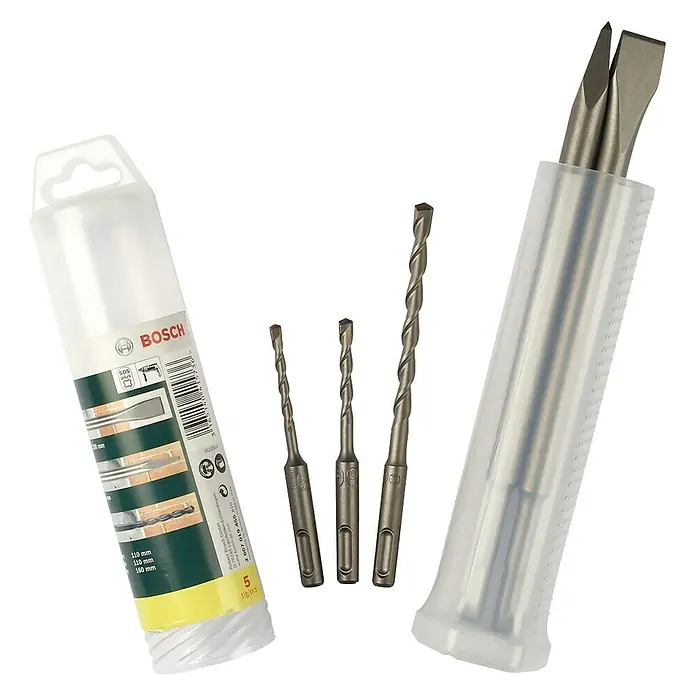 Bosch Bohrer-Set 110/160/250 mm - 5 -tlg. - Ein Set mit Bosch Bohrwerkzeugen in verschiedenen Größen und Ausführungen, ideal für Bau- und Renovierungsarbeiten.