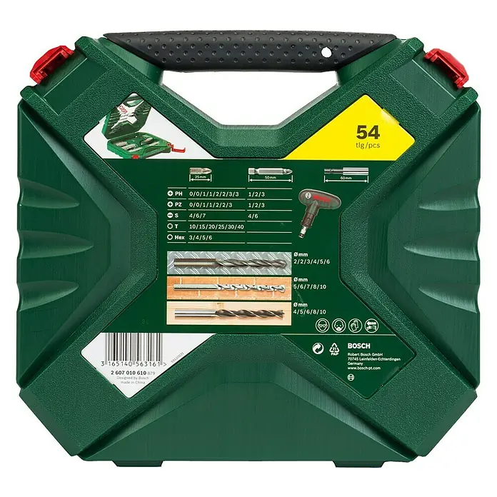 Bosch Bohrer- & Bit-Set X - Line Classic - 54 -tlg. - Bosch 54-teiliges Bohrer- und Bit-Set, ideal für Heimwerker. Vielseitiges Zubehör in praktischer Aufbewahrungsbox für diverse Schraub- und Bohrarbeiten.