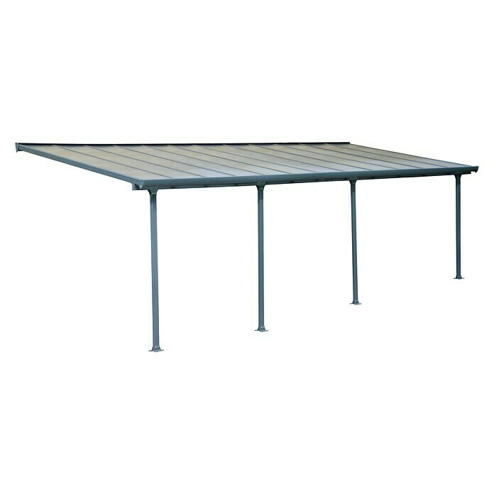 Solid Elements Marquesina adosada (Profundidad: 3 m, An x Al: 9,71 x 2,1 m, Gris antracita)