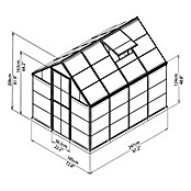 Palram – Canopia Invernadero Harmony (Medidas ext. (An x Pr): 185 x 247 cm, Plateado, Área: 4,6 m²) | BAUHAUS