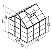 Palram – Canopia Invernadero Harmony (Medidas ext. (An x Pr): 185 x 186 cm, Plateado, Área: 3,5 m²) | BAUHAUS