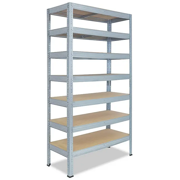 shelfplaza Schwerlastregal PRO - H x B x T: 230 x 50 x 30 cm, Traglast pro Boden: 200 kg, Stecken, verzinkt - Metallregal mit sechs Ablageflächen, ideal für Lagerung und Organisation. Das Regal ist robust und einfach zu montieren.