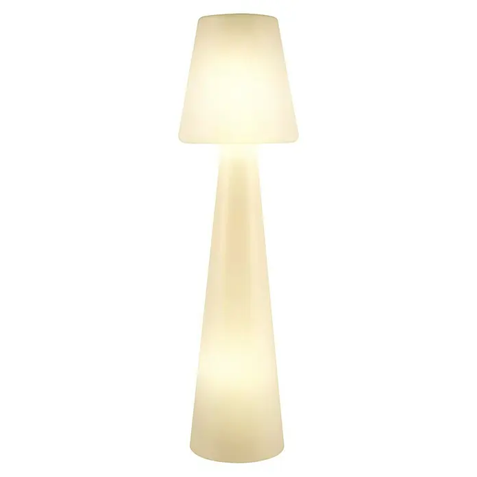 New Garden Design-Außenleuchte Lola 110 - Höhe: 110 cm, Leistung: 16 W, Tageslichtweiß - Elegante Stehlampe mit diffusem Licht. Die Lampe hat einen konischen Lampenfuß und einen schlichten Lampenschirm, ideal für modernes Ambiente.