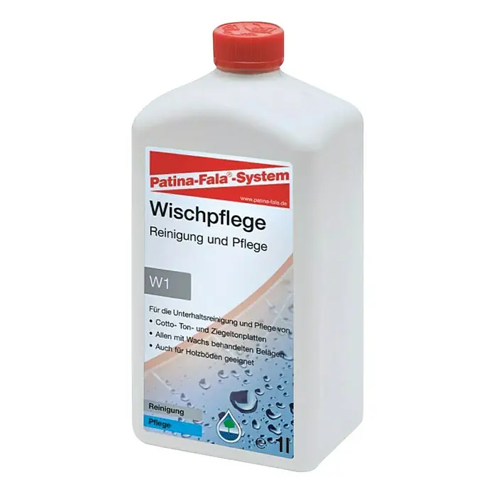 Patina-Fala Wischpflege - 1 l - Produktabbildung einer Flasche Patina-Fala-System Wischpflege zur Reinigung und Pflege von Böden.