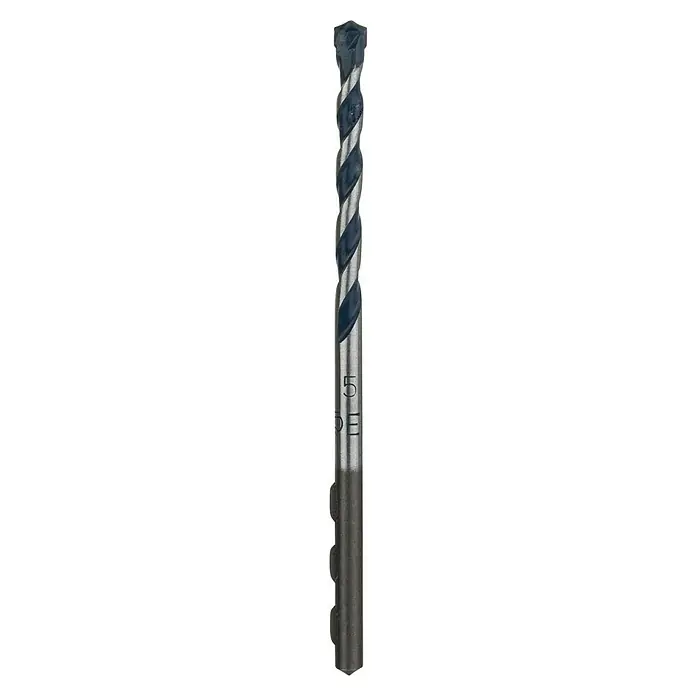 Bosch Beton- & Steinbohrer CYL-5 - Durchmesser Bohrer: 5 mm, 1 Stk., Arbeitslänge: 100 mm - Nahaufnahme eines Spiralbohrers mit der Aufschrift "5,5" und spiralförmigen Schneiden für präzises Bohren.