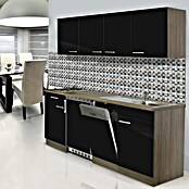 Respekta Cocina (195 cm, Con placa de dos fuegos, Negro)