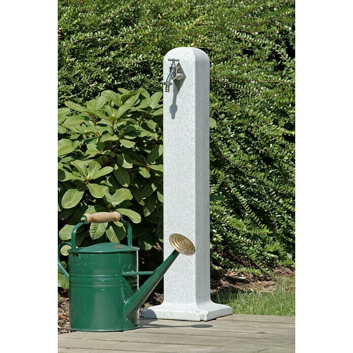 3P Technik Wasserzapfstelle Poller (Granitfarben, Höhe: 90 cm, Ausstattung: Wasserhahn)
