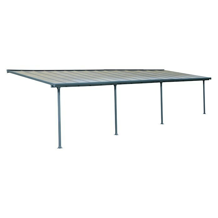 Solid Elements Marquesina adosada (Profundidad: 3 m, An x Al: 9,15 x 2,1 m, Gris antracita)