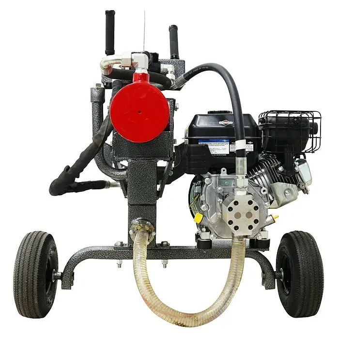 HZC Power Holzspalter HS20288 - Spaltkraft: 20 kg, Max. Spaltgutlänge: 60 cm - Abgebildet ist ein transportabler Farbspritzer mit Rädern, der für professionelle Lackierarbeiten entwickelt wurde.