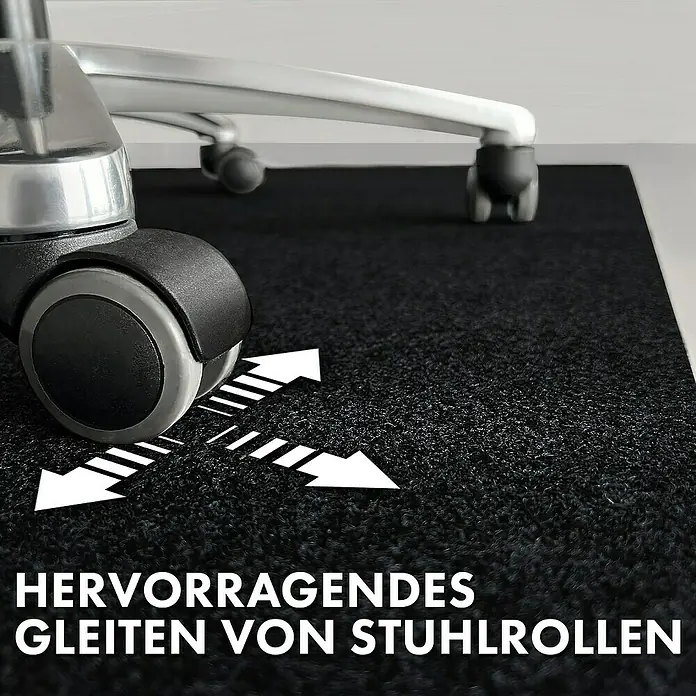 Fußbodenschutzmatte Viking - 120 x 100 cm, Schwarz, Polyester - Bürostuhlmatte für hervorragendes Gleiten von Stuhlrollen. Die Matte schützt den Boden und ermöglicht ein leichtes Rollen des Stuhls.