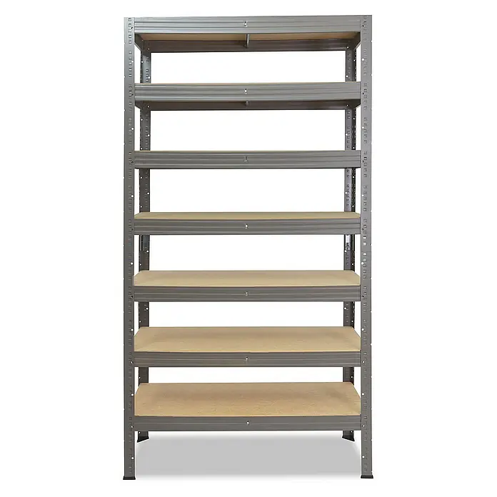 shelfplaza Schwerlastregal PRO - H x B x T: 200 x 75 x 50 cm, Traglast pro Boden: 200 kg, Stecken, grau - Stabiles Metallregal mit sieben Böden, ideal für Lagerung und Organisation. Robust und vielseitig.